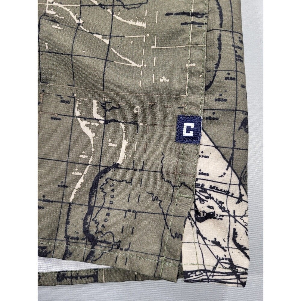 Chaps Men’s Vented Fishing Shirt - Nautical Sailboat & Old World Map Print Sz S - Picture 3 of 8